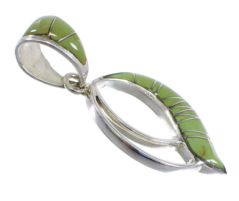 Southwestern Sterling Silver And Turquoise Inlay Pendant RX54519